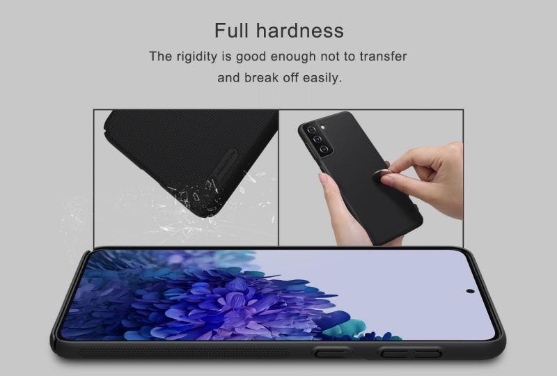 Ốp Lưng Samsung Galaxy S21 Plus Hiệu Nillkin Dạng Sần có bề mặt được sử dụng vật liệu PC không ảnh hưởng môi trường, có tính năng chống mài mòn, chống trượt, chống bụi, chống vân tay và dễ dàng vệ sinh